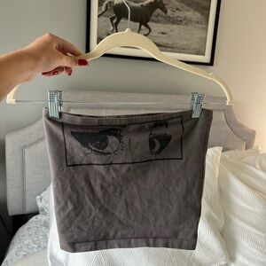 Princess Polly Charcoal Graphic Tube Top